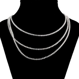 10.05ct Diamond Three Row Necklace