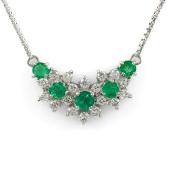 0.70ct Emerald and Diamond Necklace