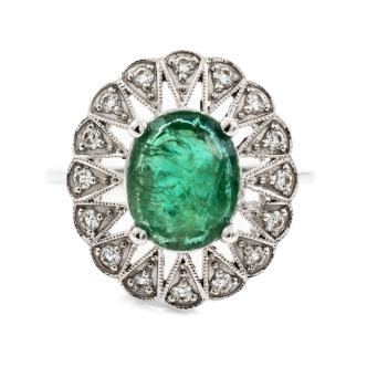 4.64ct Zambian Emerald and Diamond Ring