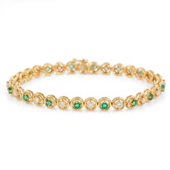 1.40ct Emerald and Diamond Bracelet