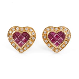 2.00ct Ruby and Diamond Earrings