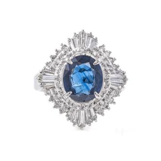 3.11ct Sapphire & Diamond Ring