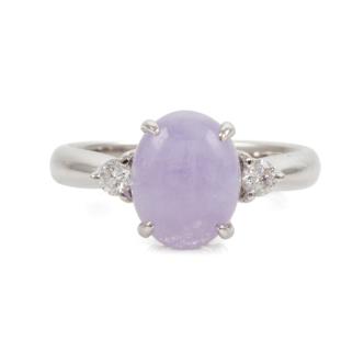 2.37ct Lavender Jade & Diamond Ring