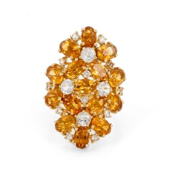 3.00ct Citrine and Sapphire Ring