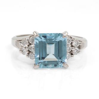 2.52ct Aquamarine and Diamond Ring