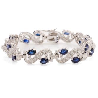 11.20ct Sapphire & Diamond Bracelet GIA