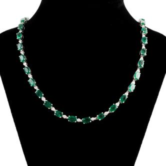18ct Emerald and Diamond Necklace