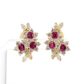 1.94ct Ruby and Diamond Earrings