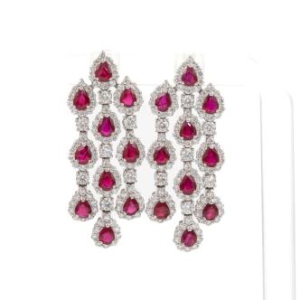 3.26ct Ruby & 2.16ct Diamond Earrings