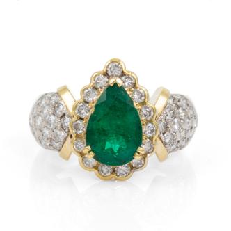 1.45ct Emerald and Diamond Ring