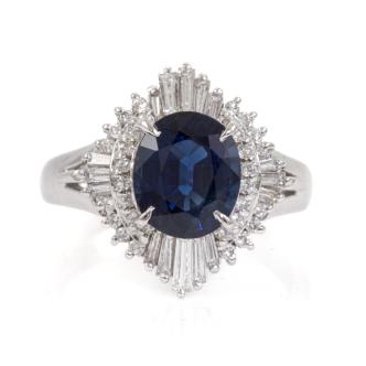2.33ct Thai Sapphire & Diamond Ring GIA