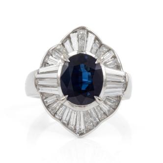 2.85ct Thai Sapphire & Diamond Ring GIA