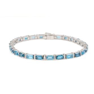 9.39ct Blue Topaz and Diamond Bracelet