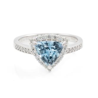 1.08ct Aquamarine and Diamond Ring