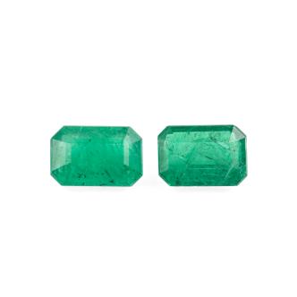 3.70ct Loose Pair of Emeralds GIA