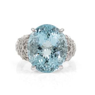 13.82ct Aquamarine and Diamond Ring