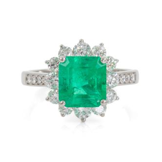 2.30ct Emerald and Diamond Ring