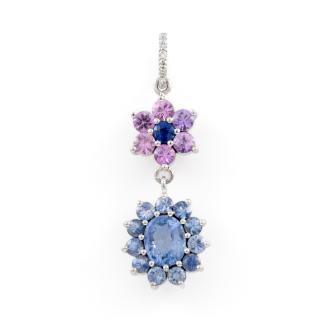 Unheated Sapphire & Diamond Pendant