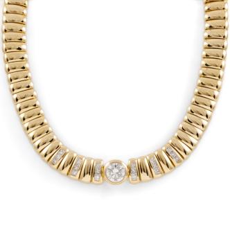 3.04ct Diamond Gold Necklace 147.4g