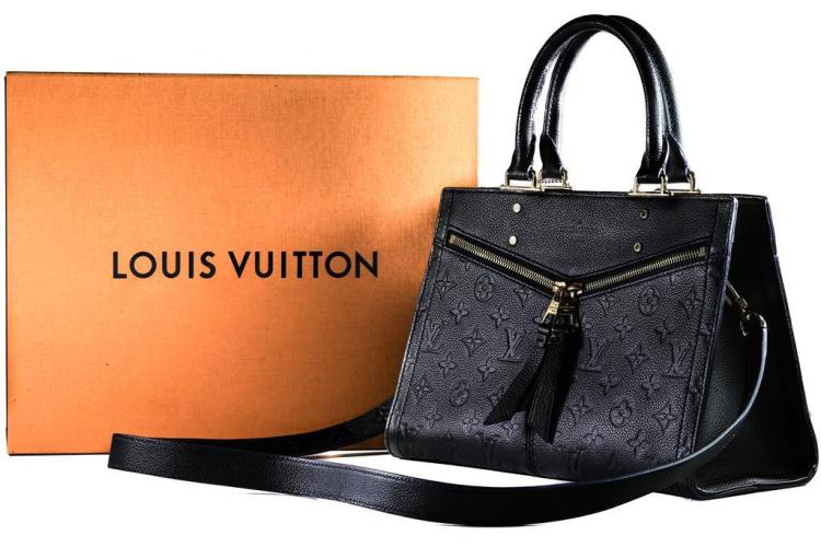 Louis Vuitton Sully Tote Monogram Empreinte Leather MM Blue 2174951