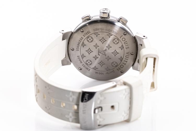 Louis Vuitton Tambour Lovely Cup Chronograph Quartz Watch Stainless Steel  and Rubber with Diamond Lugs 3