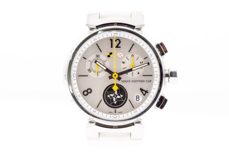 Sold at Auction: LOUIS VUITTON Tambour Lovely Cup wrist-chronograph watch