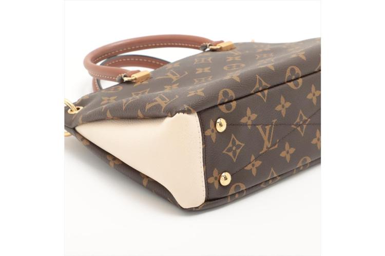 LV Pallas MM Brown Monogram Canvas with Leather and Gold Hardware