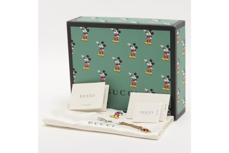 GUCCI X DISNEY Mini Vintage GG Supreme Monogram Mickey Mouse Small Flap  Messenger Bag Beige Vintage Sun Oil 484145