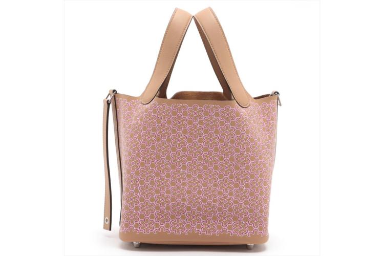 Hermes Pink Swift Leather Micro Lucky Daisy Picotin Lock Tote Bag