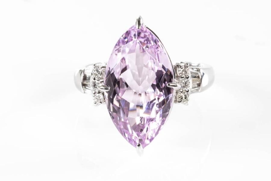 8.98ct Kunzite and Diamond Ring | First State Auctions New Zealand