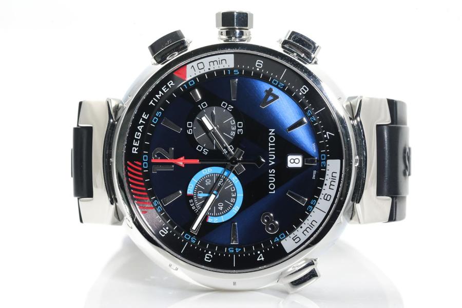 Louis Vuitton Tambour Regatta Chronograph Q102D Quartz Black Navy Men's  Watch