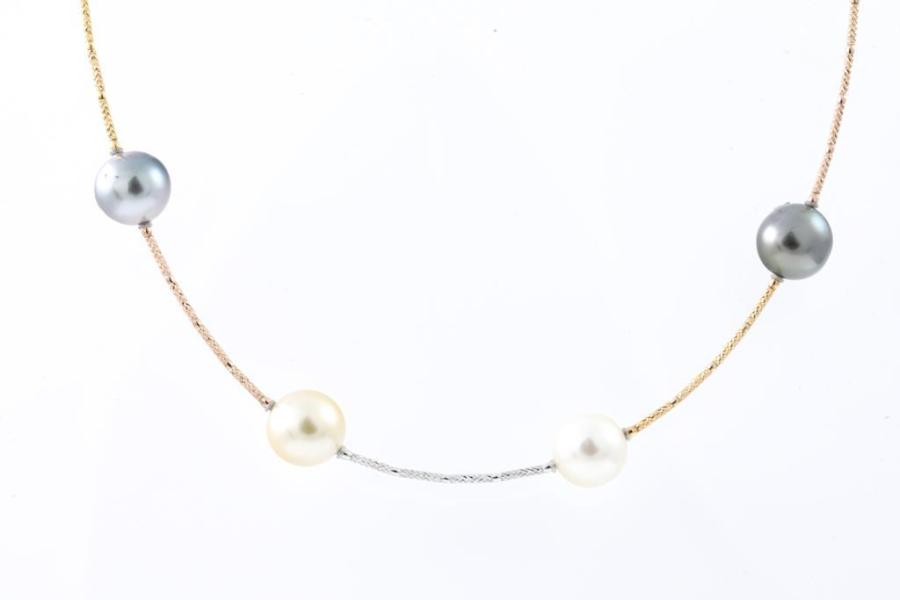 Pearl and mixed gemstone necklace – POMMIE