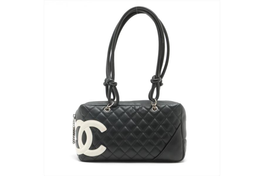 Chanel White Quilted Leather Cambon Ligne Bowler Bag For Sale at