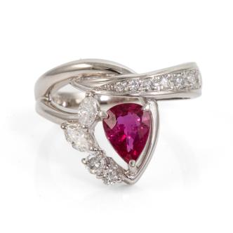 Unheated Ruby 1.01ct and Diamond Ring
