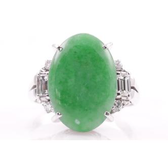 Jadeite Jade and Diamond Ring