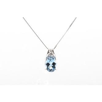 2.47ct Aquamarine and Diamond Pendant