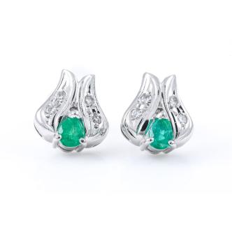 0.40ct Emerald and Diamond Earrings