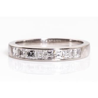 Carre Cut Diamond Eternity Ring Platinum