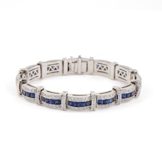 6.49ct Sapphire & 3.96ct Diamond Bracelet