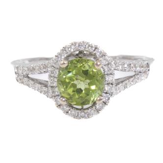 1.15ct Peridot and Diamond Ring