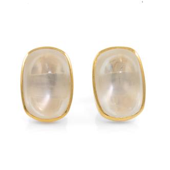 10.29ct Moonstone Earrings 14ct Gold