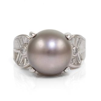 12.6mm Pearl and Diamond Ring