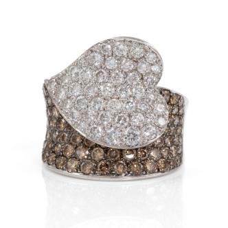 3.60ct White & Brown Diamond Dress Ring