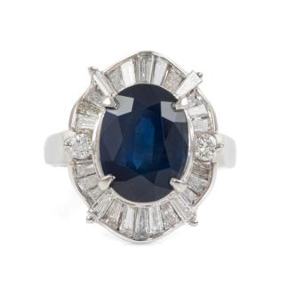4.69ct Sapphire and Diamond Ring