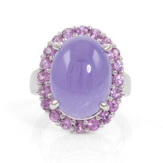 11.41ct Type B Jade & Pink Sapphire Ring