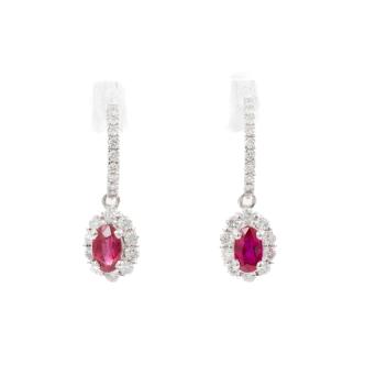 0.75ct Ruby and Diamond Earrings