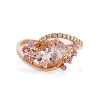 1.58ct Morganite and Diamond Ring