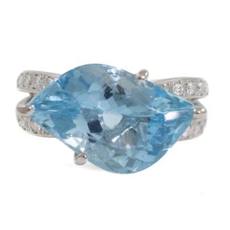 5.90ct Aquamarine & Diamond Ring