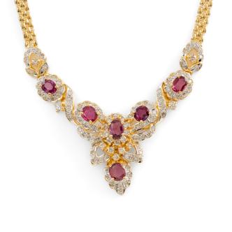 3.47ct Ruby & Diamond Necklace