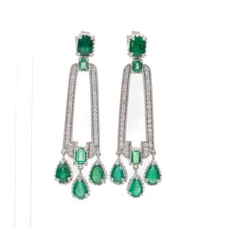 2.50ct Emerald & Diamond Earrings